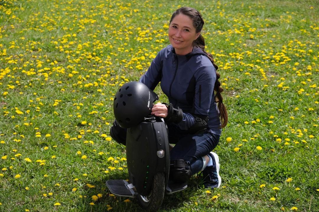 Екатерина Давыдова с моноколесом