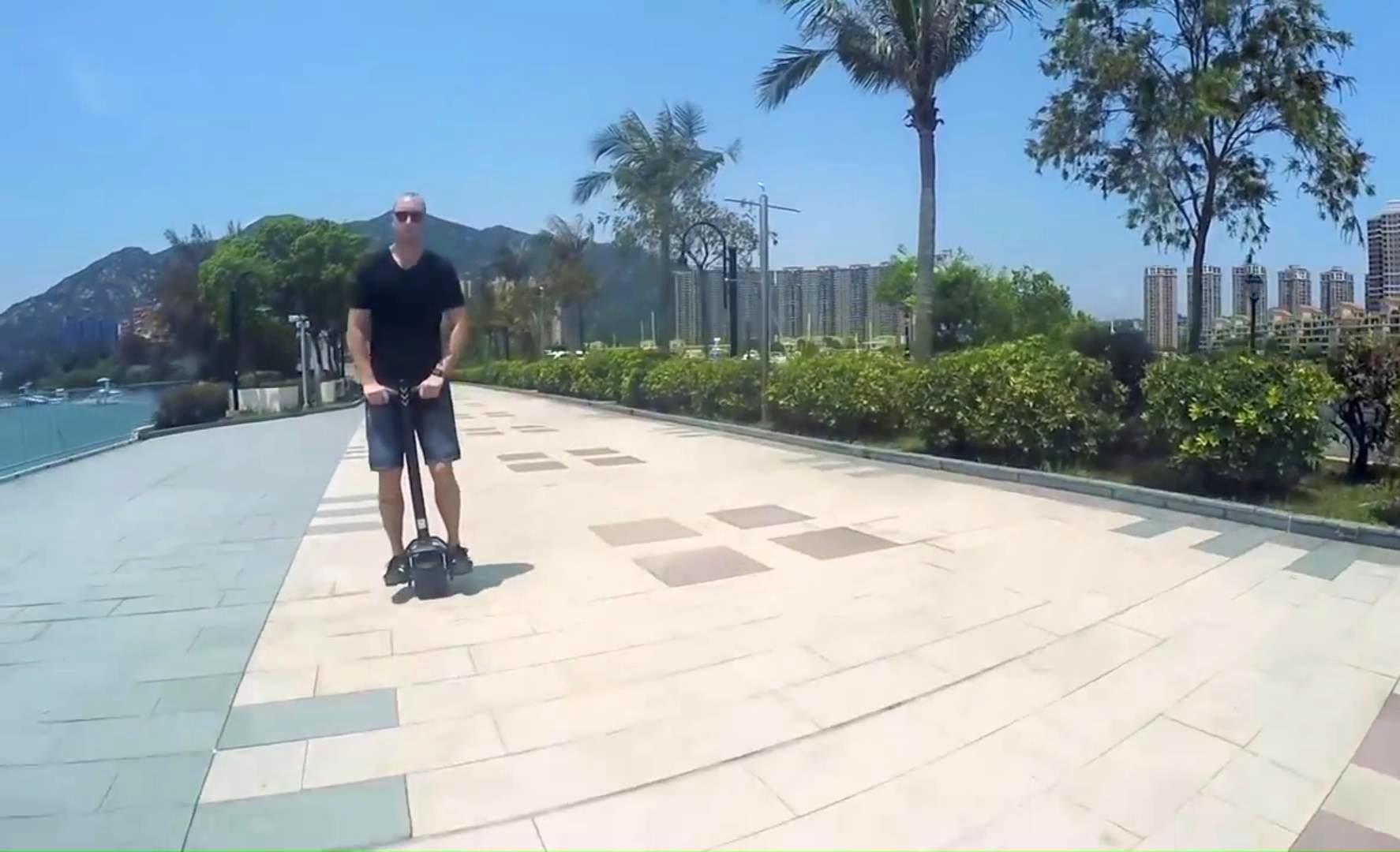 Моноколесо с рулем езда