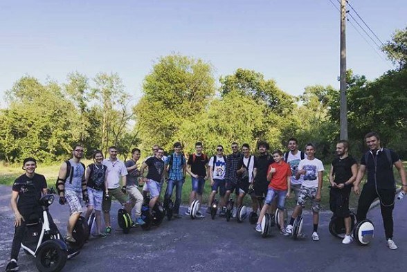 Очередная сходка моноколесников в Киеве