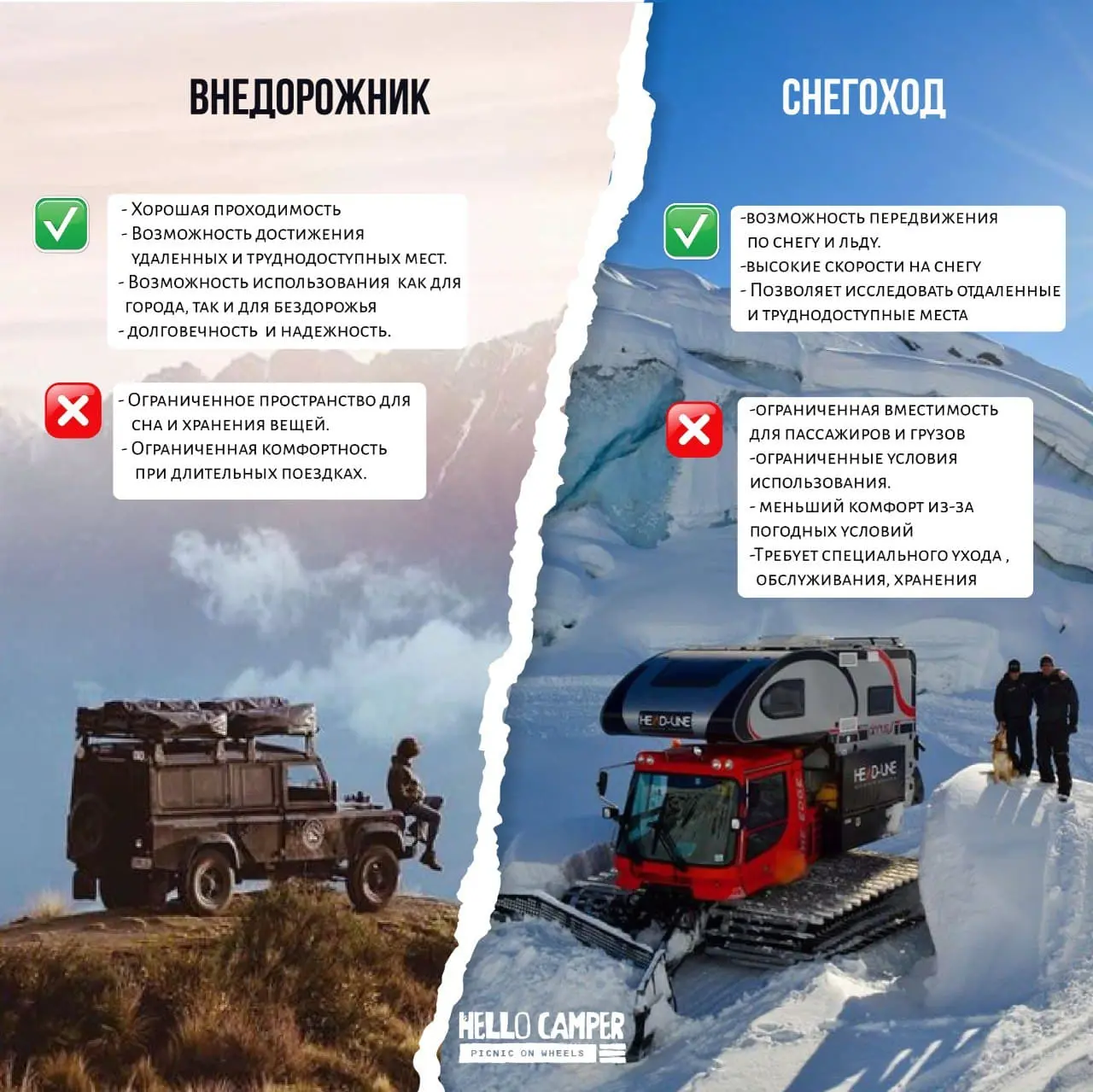 Плюсы и минусы путешествий на внедорожнике и снегоходе