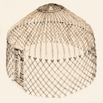 Юрта с прямой крышей