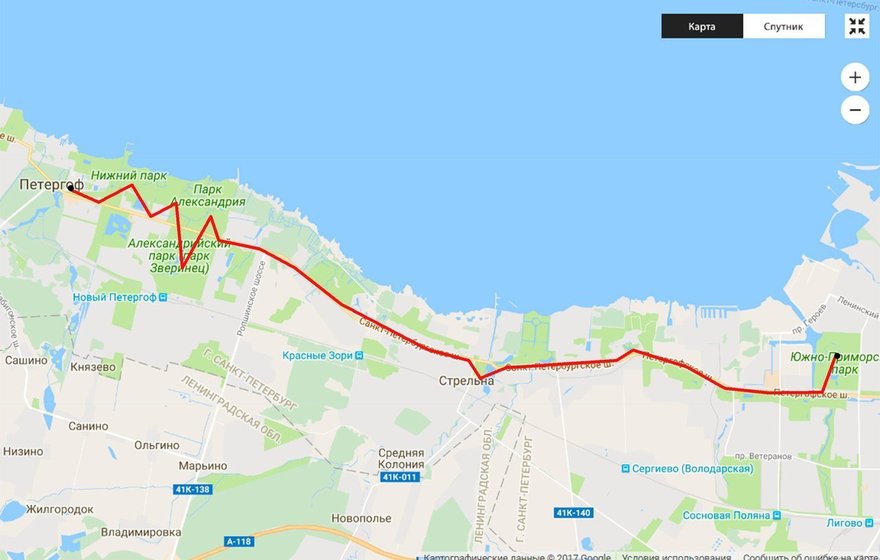 Южно-Приморский - Петергоф