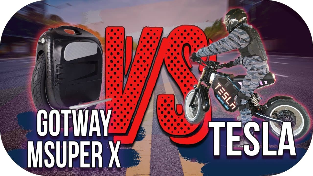 Моноколесо Gotway Msuper X 100V против электровелосипеда TESLA