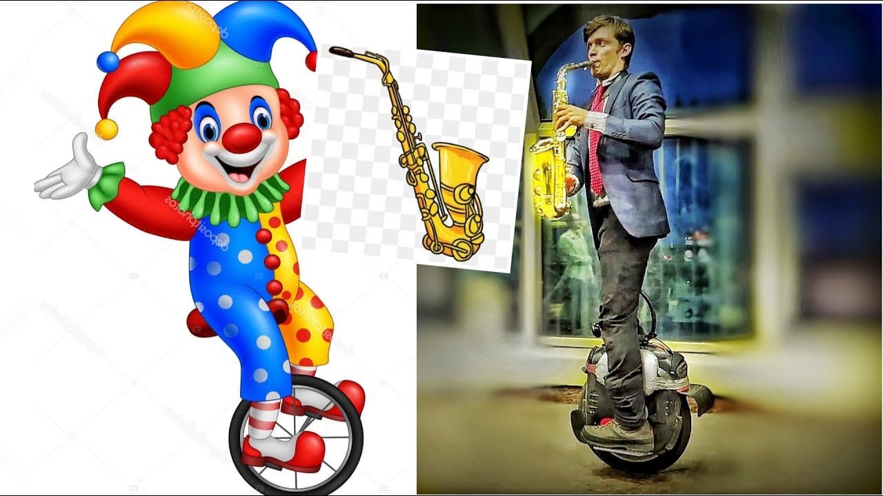 Саксофонист на моноколесе