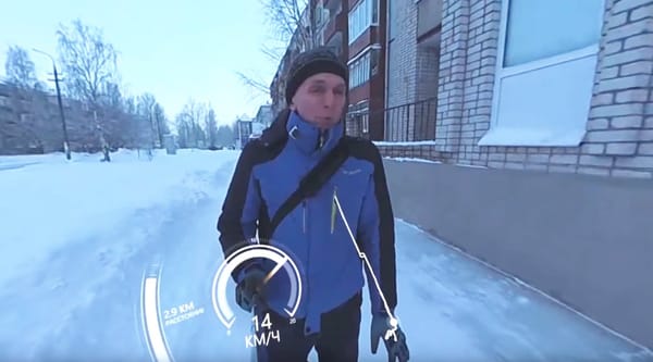 Моноколесо зимой в 360