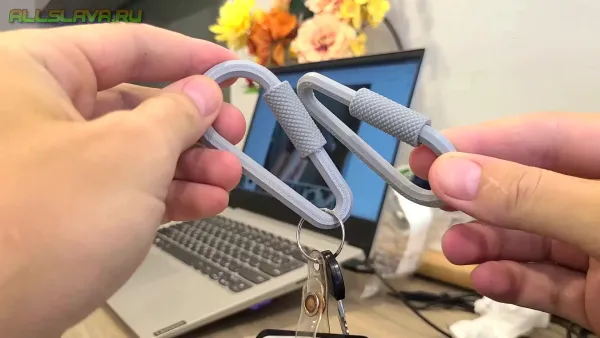 Удобный #карабин с резьбой на 3D принтере